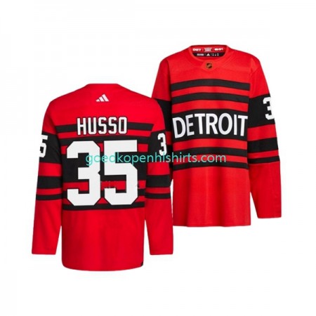 Detroit Red Wings VILLE HUSSO 35 Adidas 2022-2023 Reverse Retro Rood Authentic Shirt - Mannen